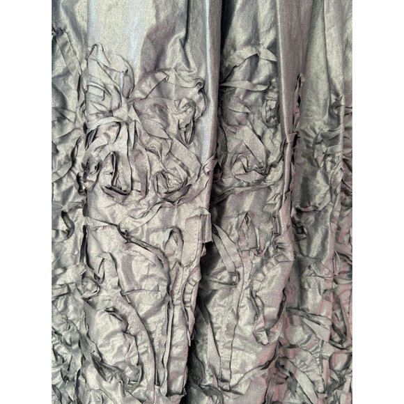 Adrianna Papell Blue Iridescent Ruffle Collar Midi Dress Size 6 Wedding Guest - Picture 8 of 12